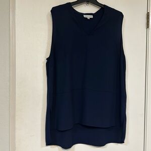 Gibson Latimer Sleeveless Top Blouse Navy Polyester 2XL